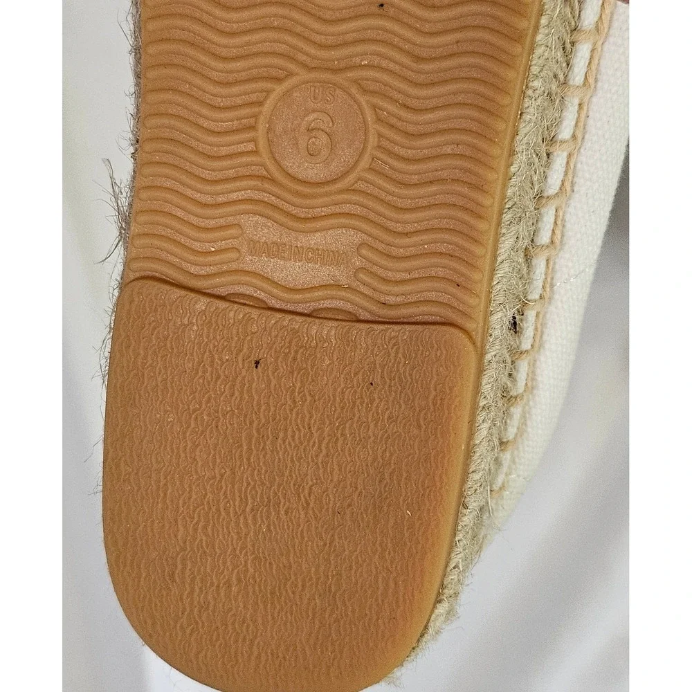 Tonivis Espadrille Lace Up Sneakers White Canvas Beach Shoes‎ Women's  Size 6